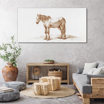 Drawing of a horse in shades of brown Canvas Wall art