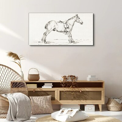 Drawing of a horse in motion Canvas Wall art