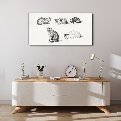 Different postures of cats Canvas Wall art
