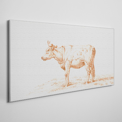 Cow on the grass background Canvas Wall art