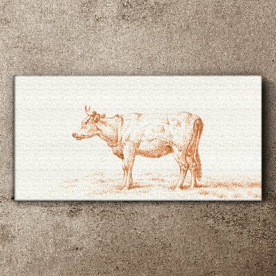 Cow on the grass background Canvas Wall art