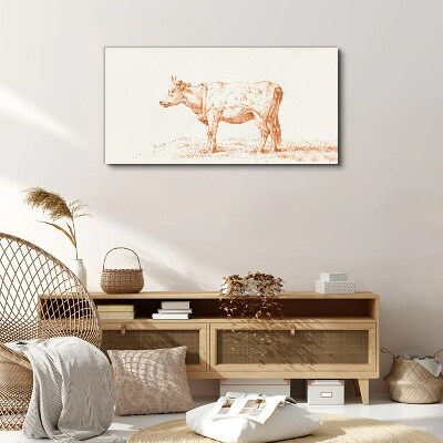 Cow on the grass background Canvas Wall art