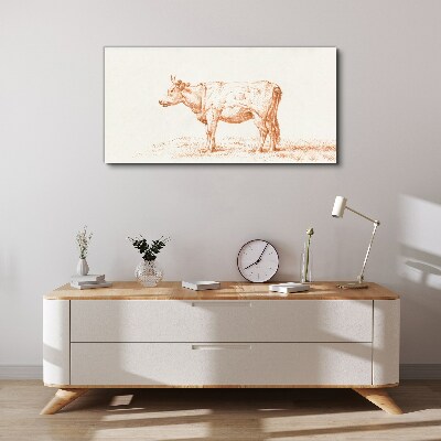 Cow on the grass background Canvas Wall art