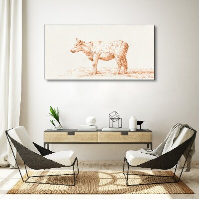 Cow on the grass background Canvas Wall art