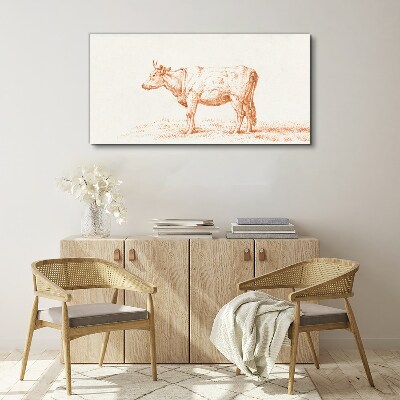 Cow on the grass background Canvas Wall art