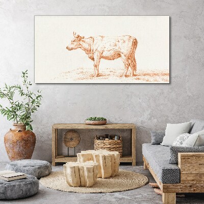 Cow on the grass background Canvas Wall art