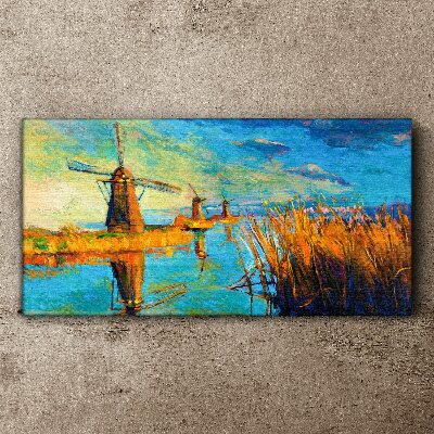 Mills by the water Canvas Wall art