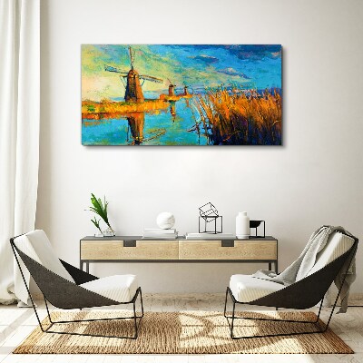 Mills by the water Canvas Wall art
