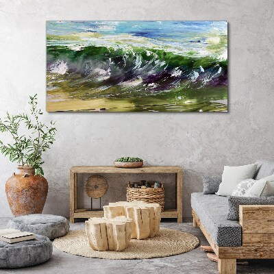 A wave in the colors of nature Canvas Wall art