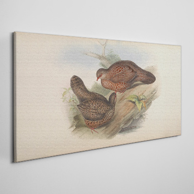 Two birds on a branch Canvas print