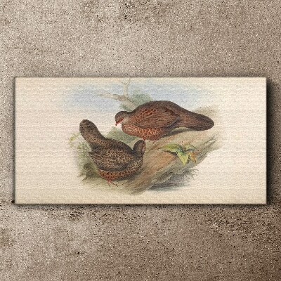 Two birds on a branch Canvas print