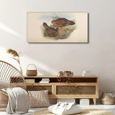 Two birds on a branch Canvas print