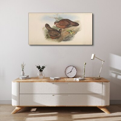 Two birds on a branch Canvas print