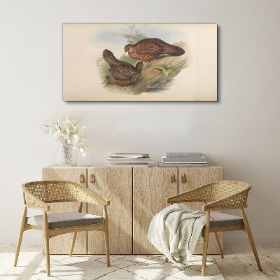 Two birds on a branch Canvas print