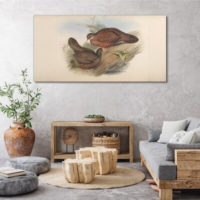 Two birds on a branch Canvas print