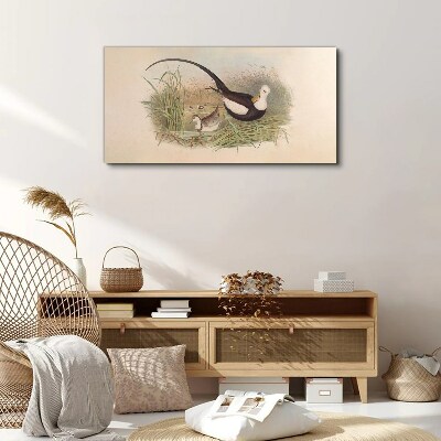 Birds in the grass Canvas print