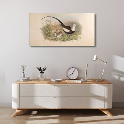 Birds in the grass Canvas print