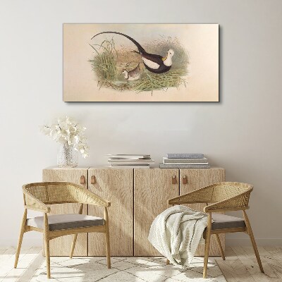 Birds in the grass Canvas print