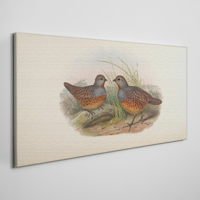 Winged meeting in the grass Canvas print