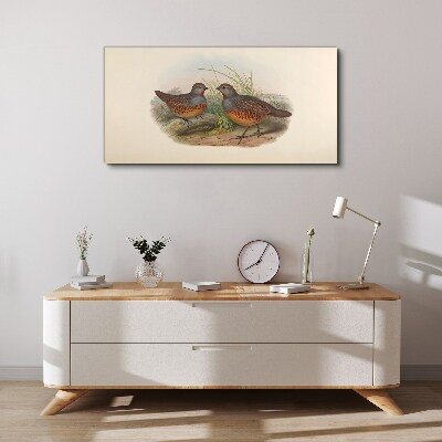 Winged meeting in the grass Canvas print