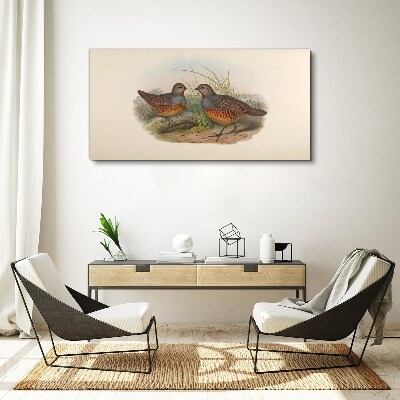 Winged meeting in the grass Canvas print