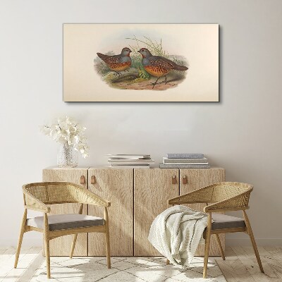 Winged meeting in the grass Canvas print