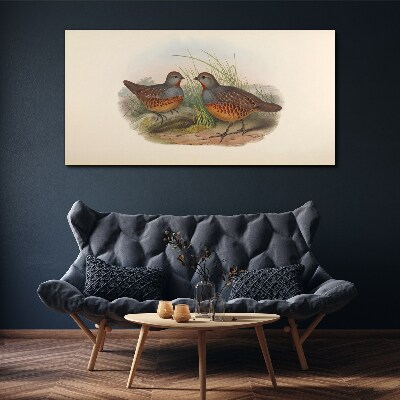 Winged meeting in the grass Canvas print