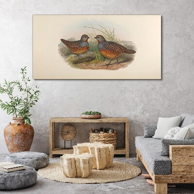 Winged meeting in the grass Canvas print