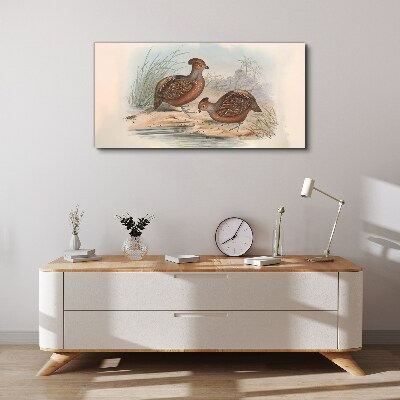 A peaceful landscape with birds Canvas print