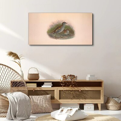Birds in the grass Canvas print