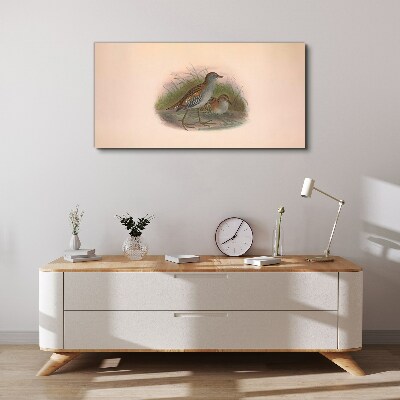 Birds in the grass Canvas print