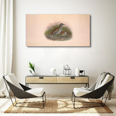 Birds in the grass Canvas print