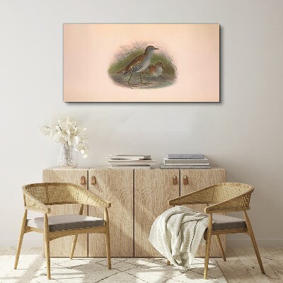 Birds in the grass Canvas print