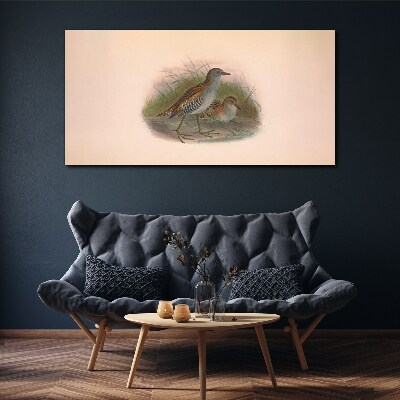 Birds in the grass Canvas print