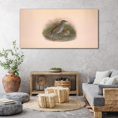 Birds in the grass Canvas print