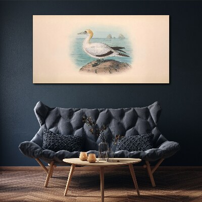 Sea bird in the water Canvas print