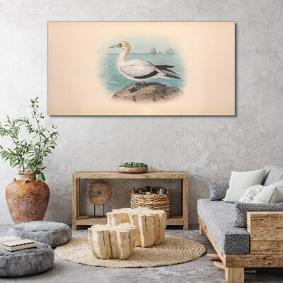 Sea bird in the water Canvas print