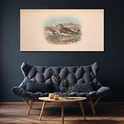Birds in a desert landscape Canvas print