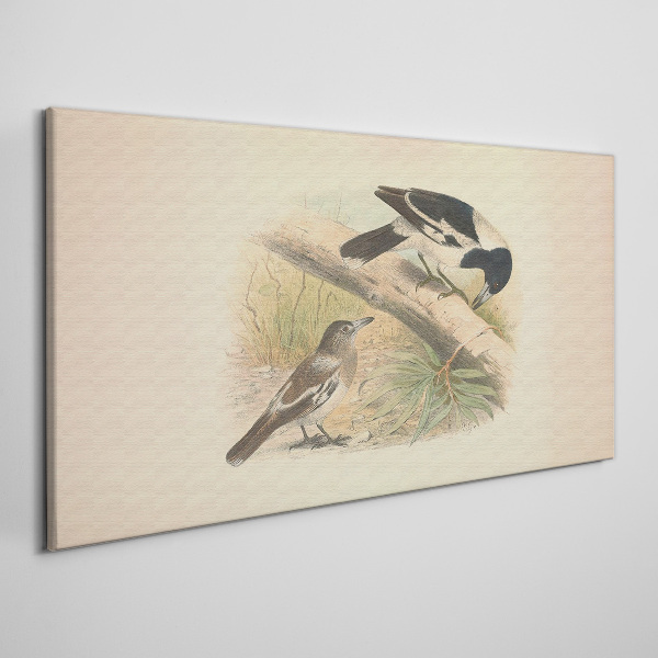 Birds on a branch Canvas print