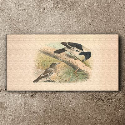 Birds on a branch Canvas print