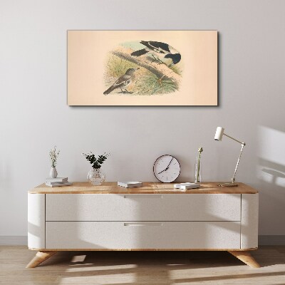Birds on a branch Canvas print