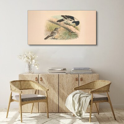 Birds on a branch Canvas print