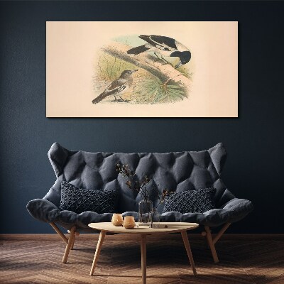 Birds on a branch Canvas print