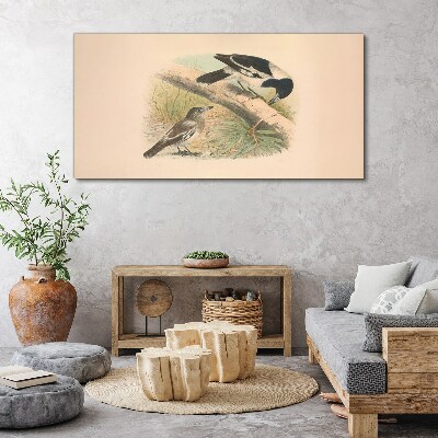 Birds on a branch Canvas print