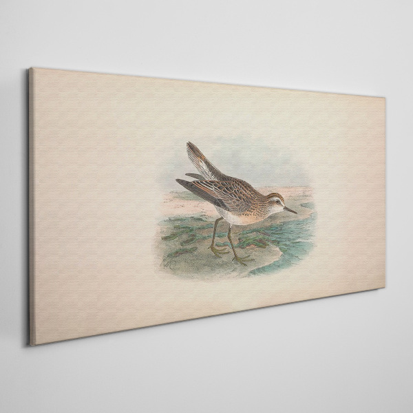 A migratory bird in the background of the landscape Canvas print