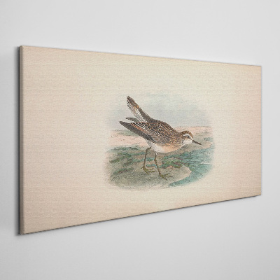A migratory bird in the background of the landscape Canvas print