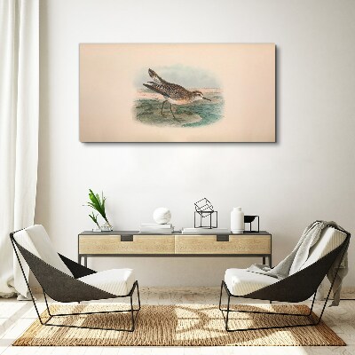 A migratory bird in the background of the landscape Canvas print