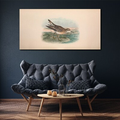 A migratory bird in the background of the landscape Canvas print