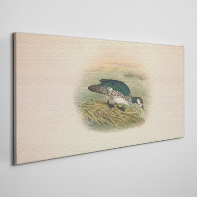 Bird on a water background Canvas print