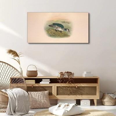 Bird on a water background Canvas print